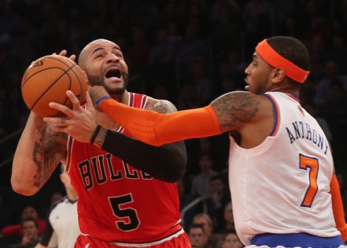 The Bulls' moves over the next few months will likely be influenced by how it positions the team to lure Carmelo Anthony to Chicago. (Bruce Bennett/Getty Images)