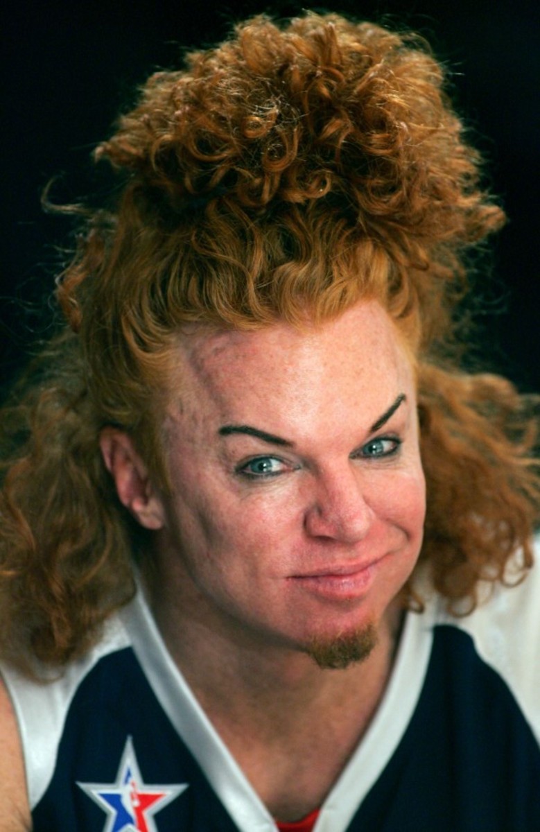 Carrot Top is among the celebrity all-star game's most esteemed alumni. (via Getty Images)