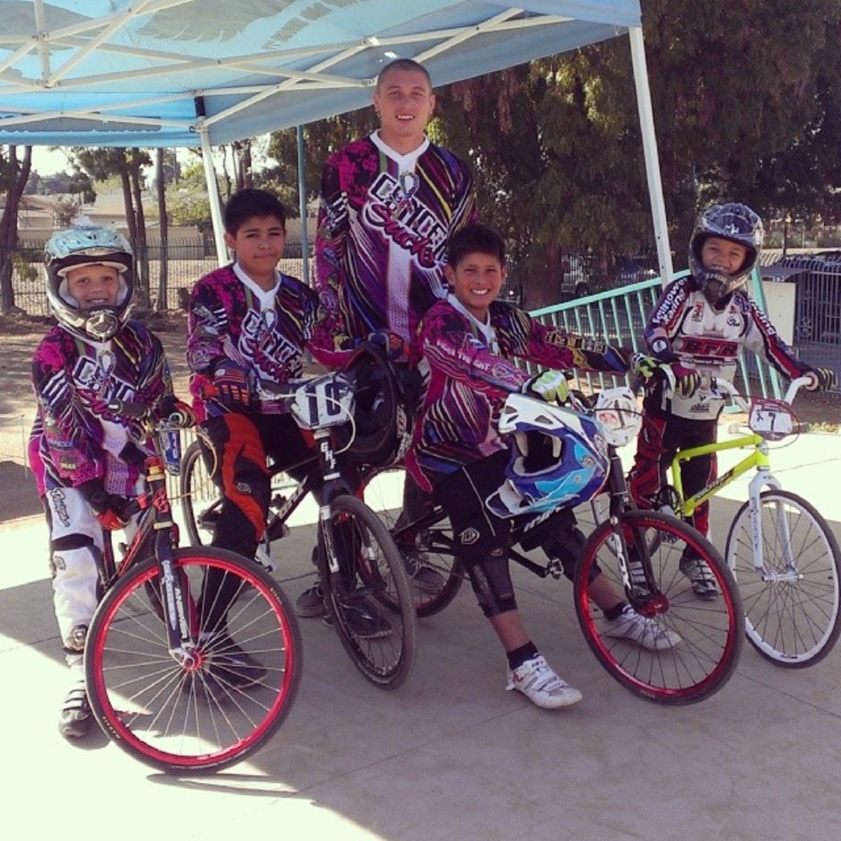 Instagram caption: Few kids at my clinic reppin my world wide cancer sucks jersey. #cancersucks