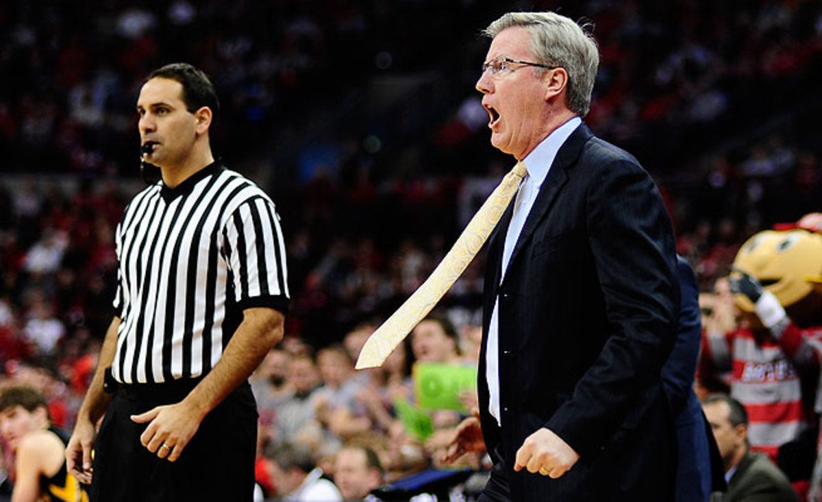 Fran McCaffery was suspended for a game following his bumping of an official during a loss to Wisconsin.