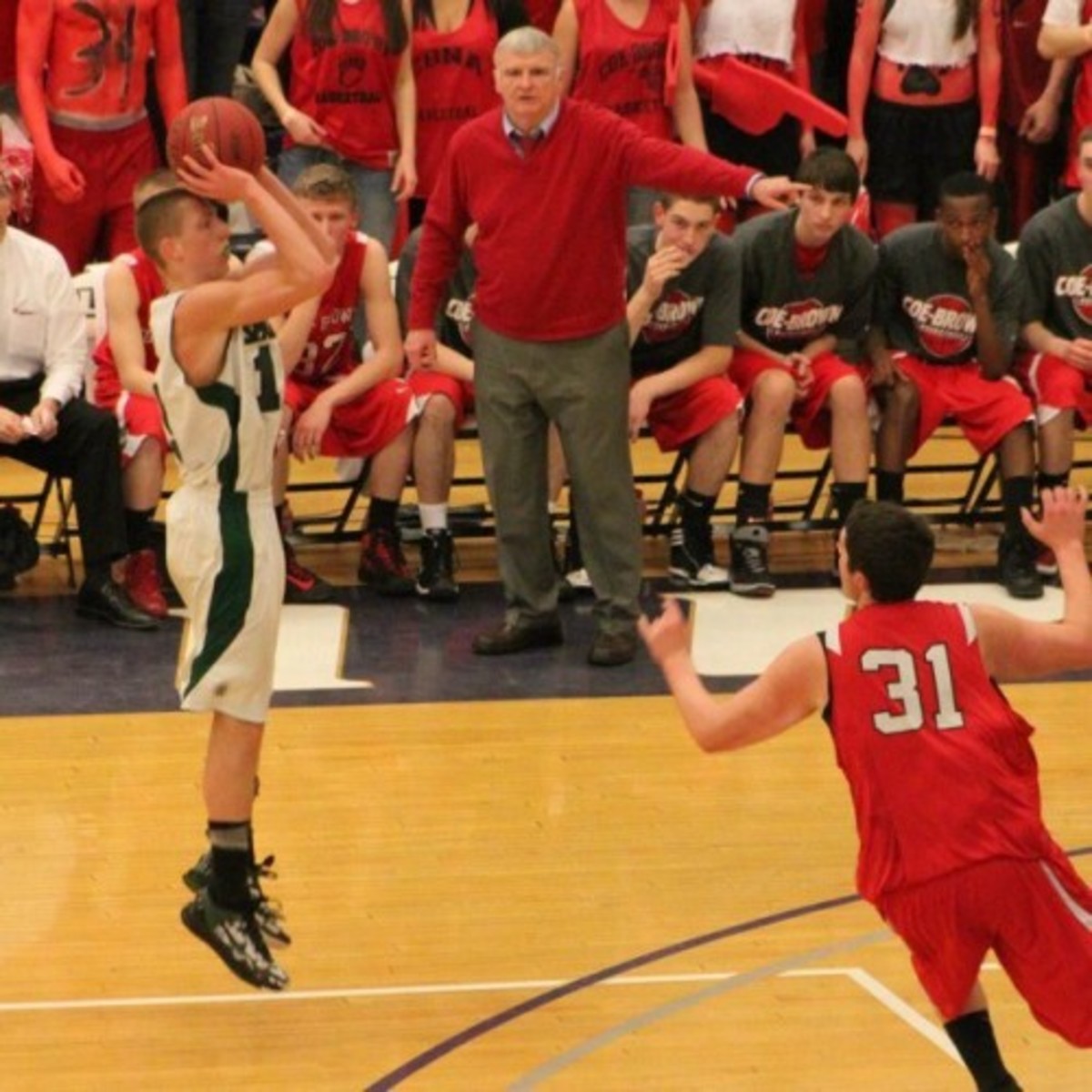 Pat Welch going for the jumper