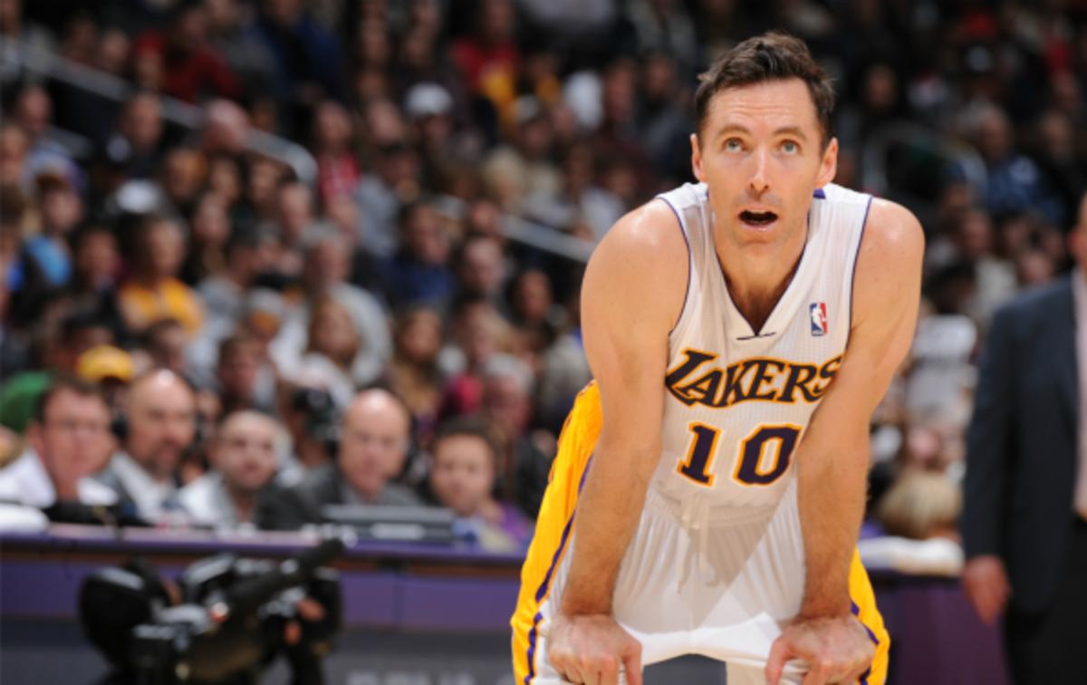 Steve Nash has appeared  in just 12 games for the Lakers this season. (Andrew D. Bernstein/National Basketball/Getty images)