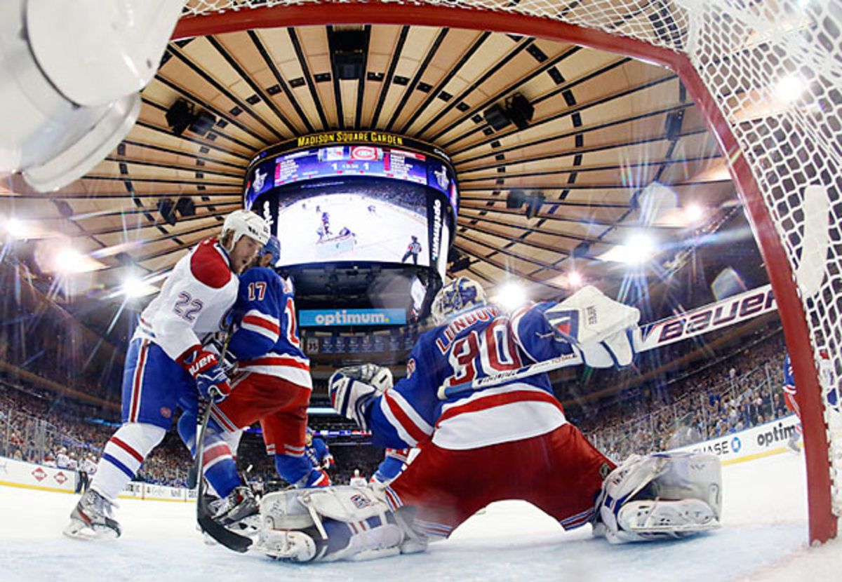 New York Rangers goalie Henrik Lundqvist vs. the Montreal Canadiens