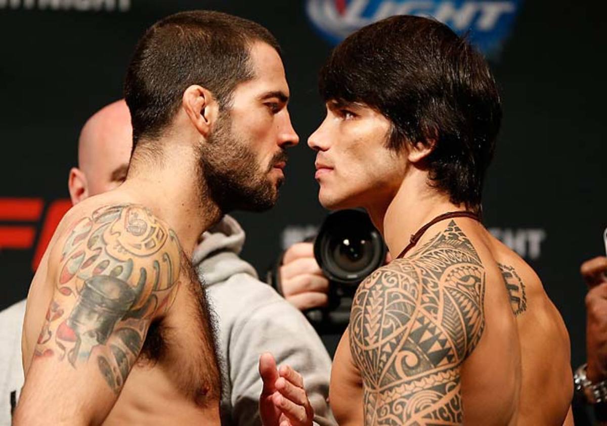 Matt Brown, left, and Erick Silva will go at it on Saturday in Brown's home state, Ohio.