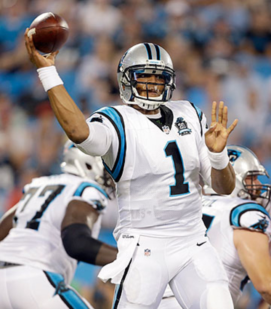 Cam Newton has started all 48 games in his first three seasons in the NFL. (Bob Leverone/Getty Images)