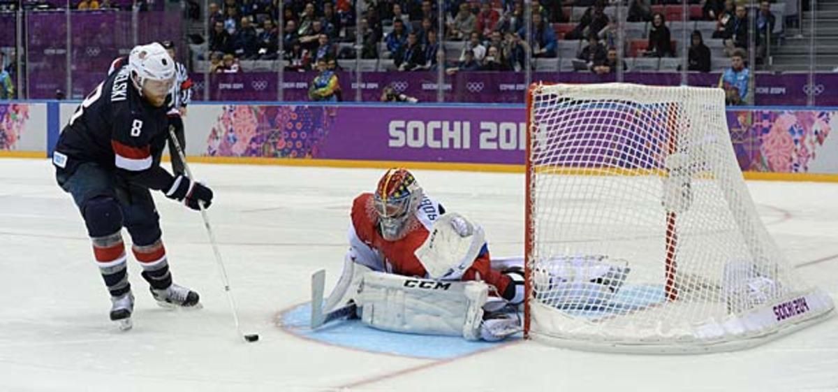 Joe Pavelski of Team USA at Sochi