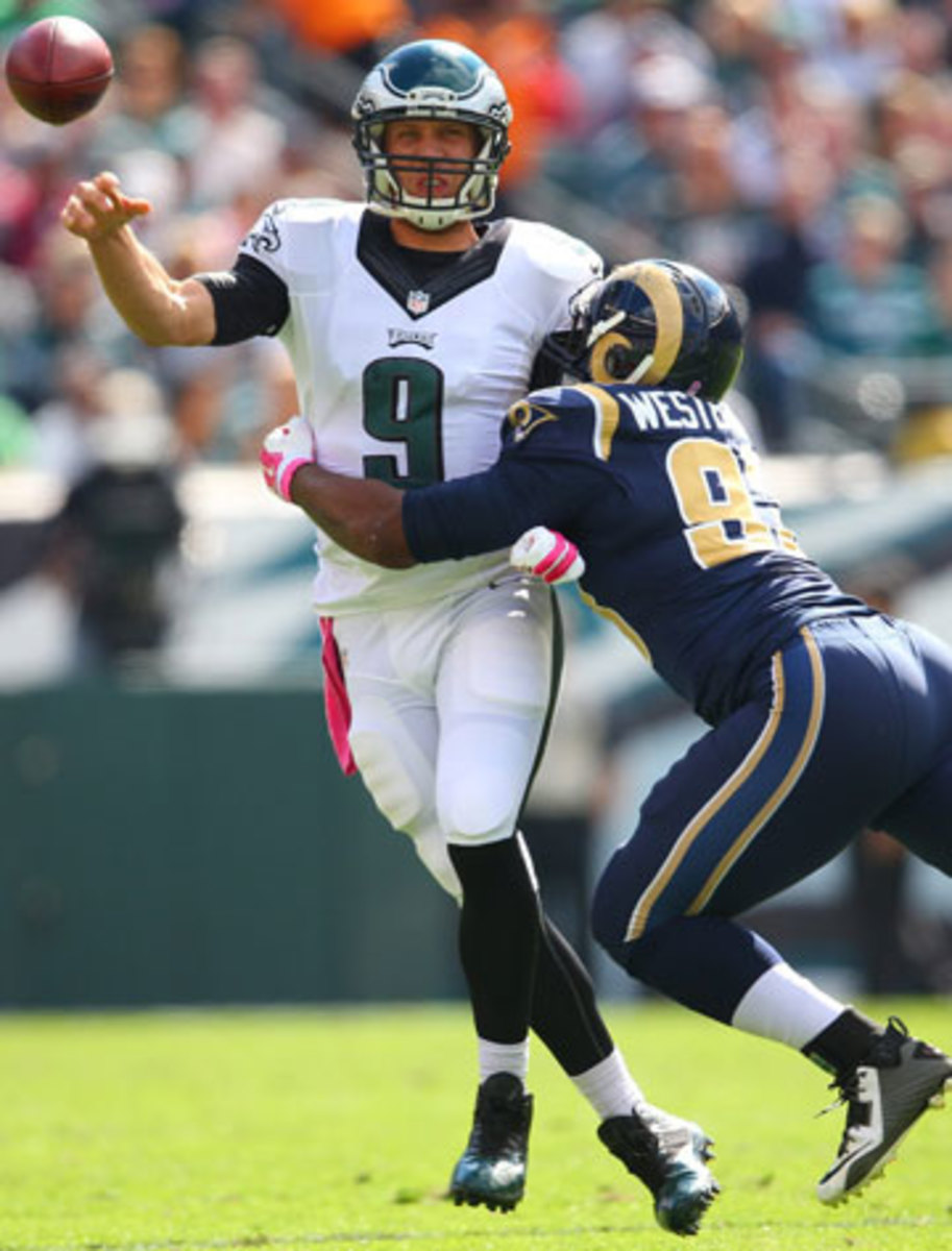 Nick Foles and the Eagles survived a furious Rams comeback attempt on Sunday. (Al Tielemans/SI/The MMQB)