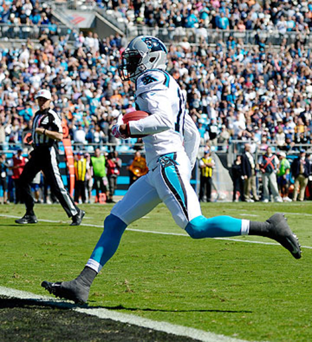 Philly Brown scored the first punt return touchdown for the Panthers since 2003. (Grant Halverson/Getty Images)