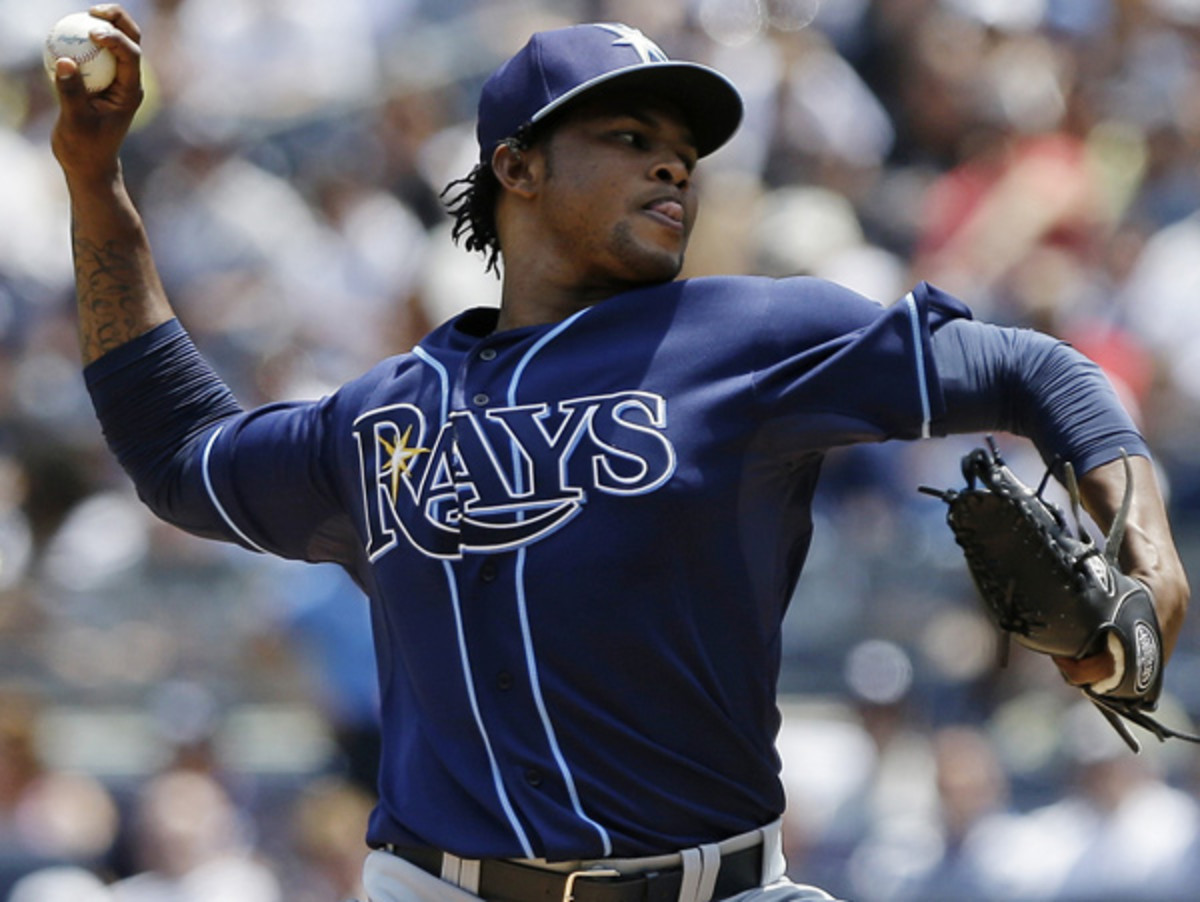 Alex Colome made three appearances for the Rays in 2013, totaling 16 innings. (Frank Franklin II/AP)