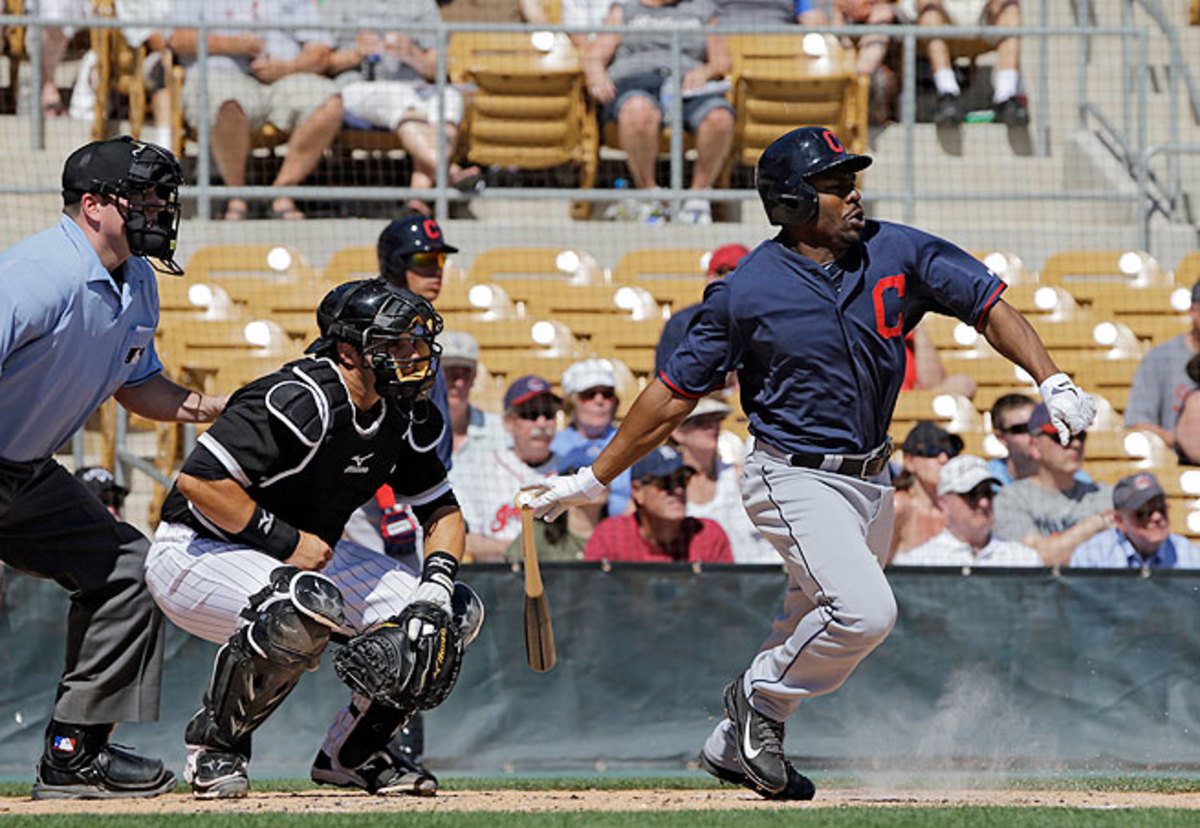 Michael Bourn felt discomfort in his left hamstring while running the bases during a game on March 16.