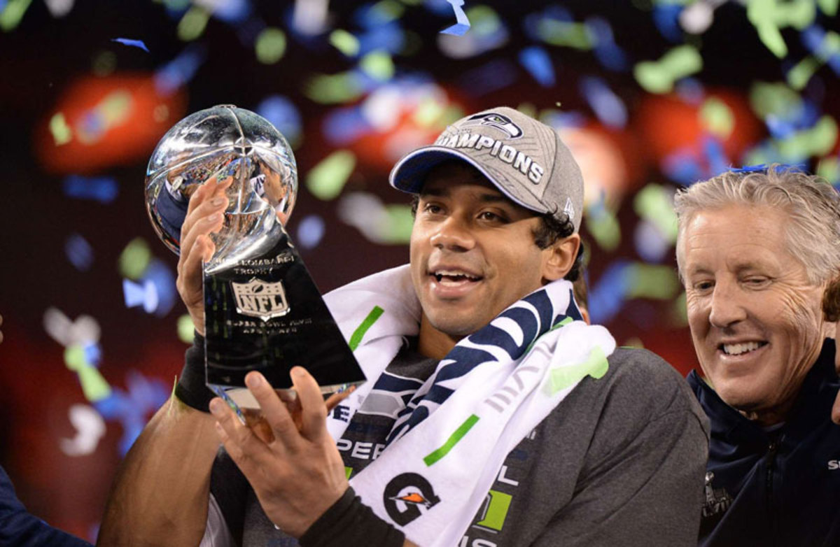 The 25-year-old Russell Wilson became the third-youngest starting quarterback to win a Super Bowl. (David Bergman/Sports Illustrated/The MMQB)