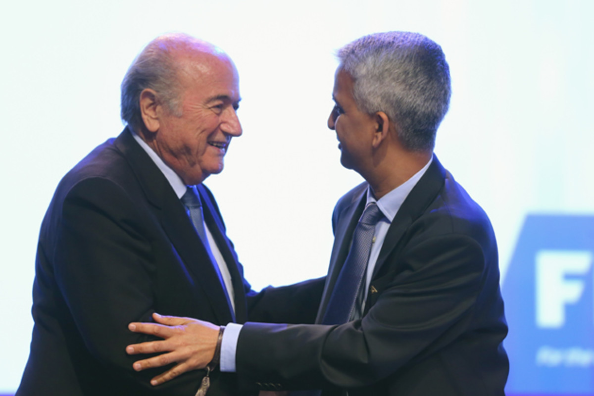 FIFA president Sepp Blater, left, and U.S. Soccer president Sunil Gulati at the FIFA Congress last month in Brazil.