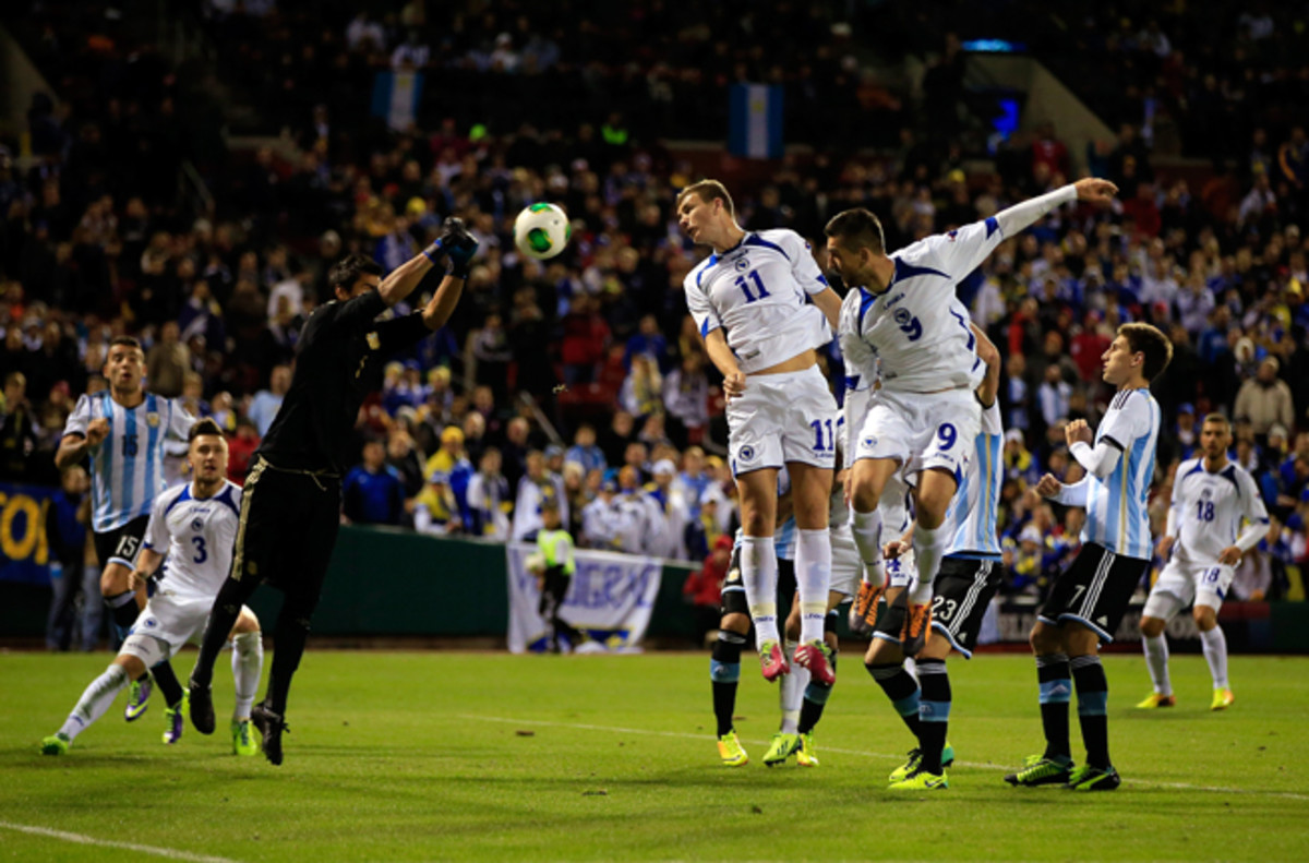 Edin Dzeko (11) and Vedad Ibisevic (9) will lead Bosnia-Herzegovina's attack this summer at the World Cup in Brazil.