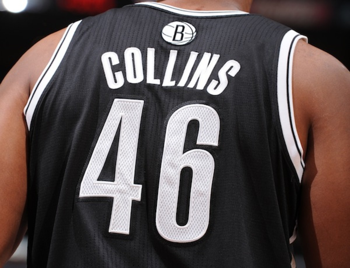 Collins' temporary road number, before switching to #98. (Photo by Andrew D. Bernstein/NBAE via Getty Images)