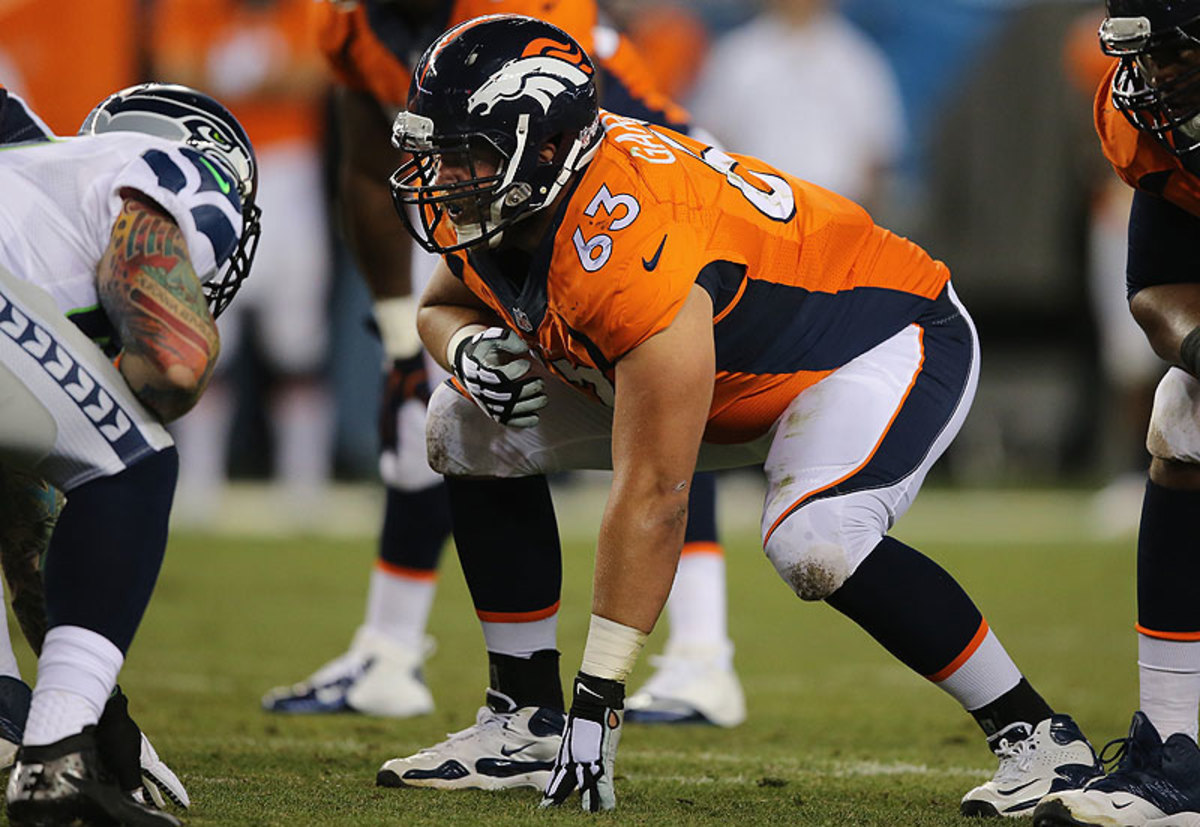 Two years removed from an Air Force deployment, Ben Garland made the Broncos roster as a guard. (Doug Pensinger/Getty Images)