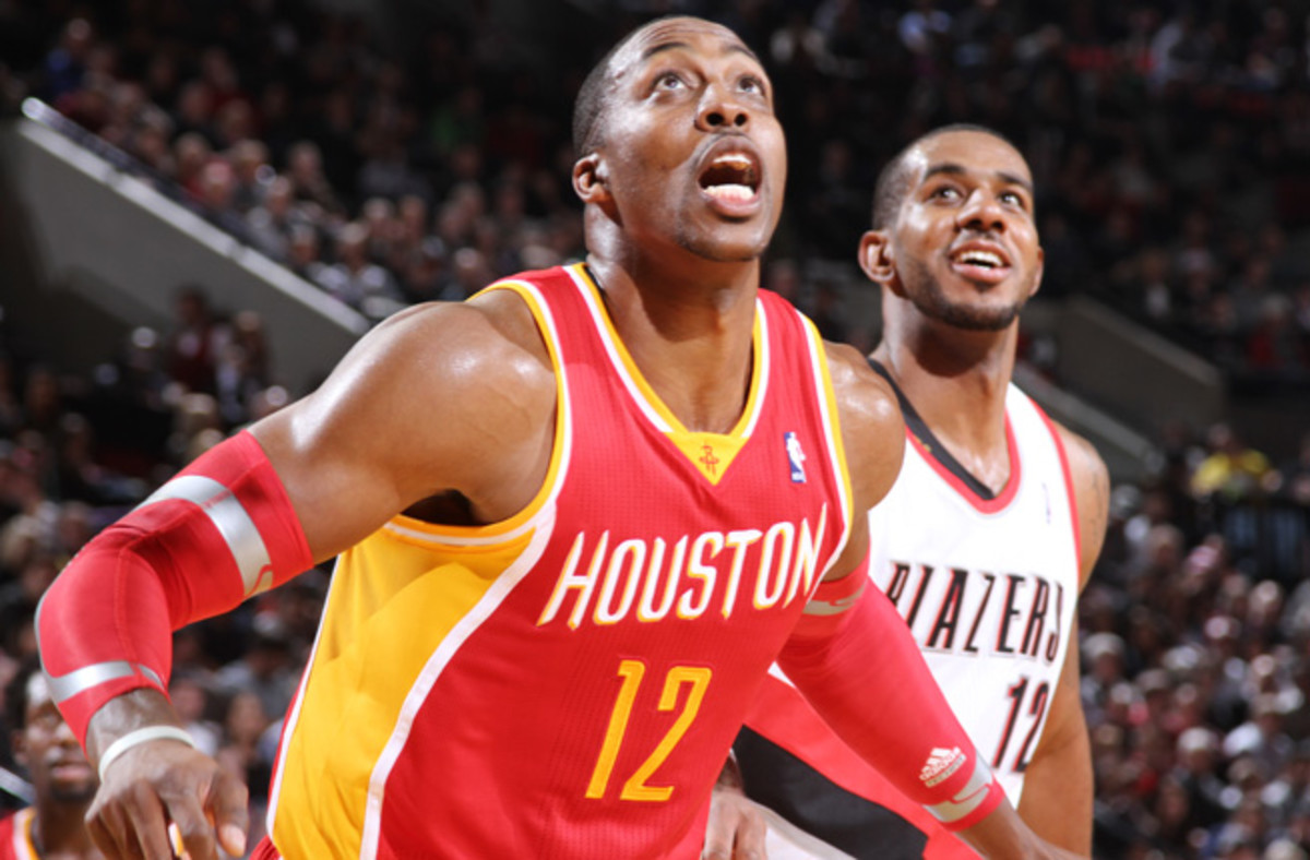 Rockets center Dwight Howard averaged 25.5 points and 13.5 rebounds against the Blazers this season.