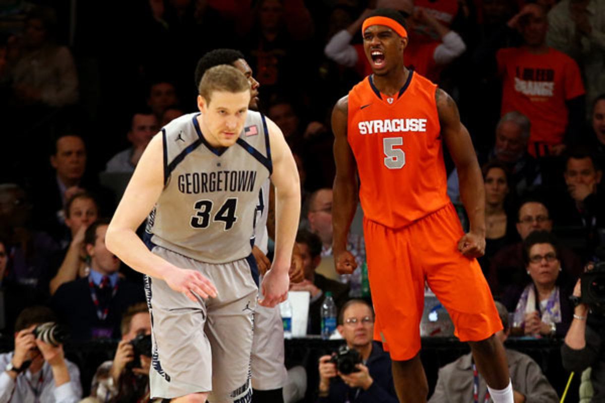 Syracuse and Georgetown are already familiar with one another, and could get even close with a 10-year deal. (Al Bello/Getty Images)