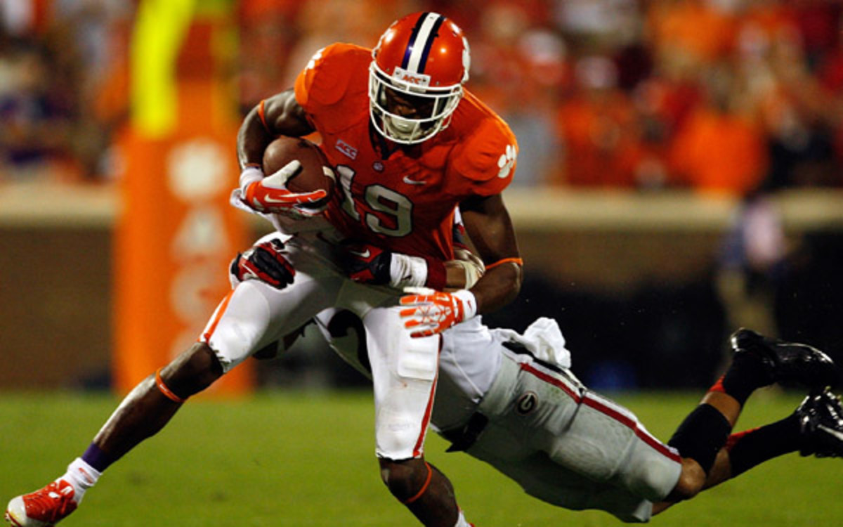 Clemson wideout Charone Peake will miss the rest of the season with a torn ACL. (Tyler Smith/Getty Images)