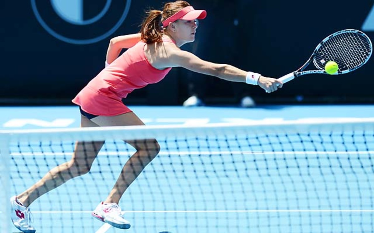 Agnieszka Radwanska ousted American Jamie Hampton, who made her first WTA semifinal appearance.