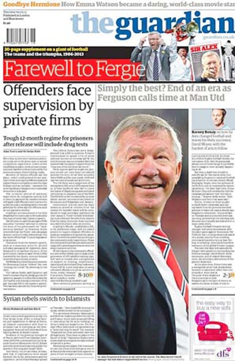 Sir Alex Ferguson was given a 20-page supplement in the Guardian.