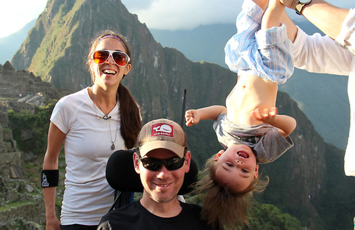 Steve Gleason, surrounded by wife Michel and son Rivers.