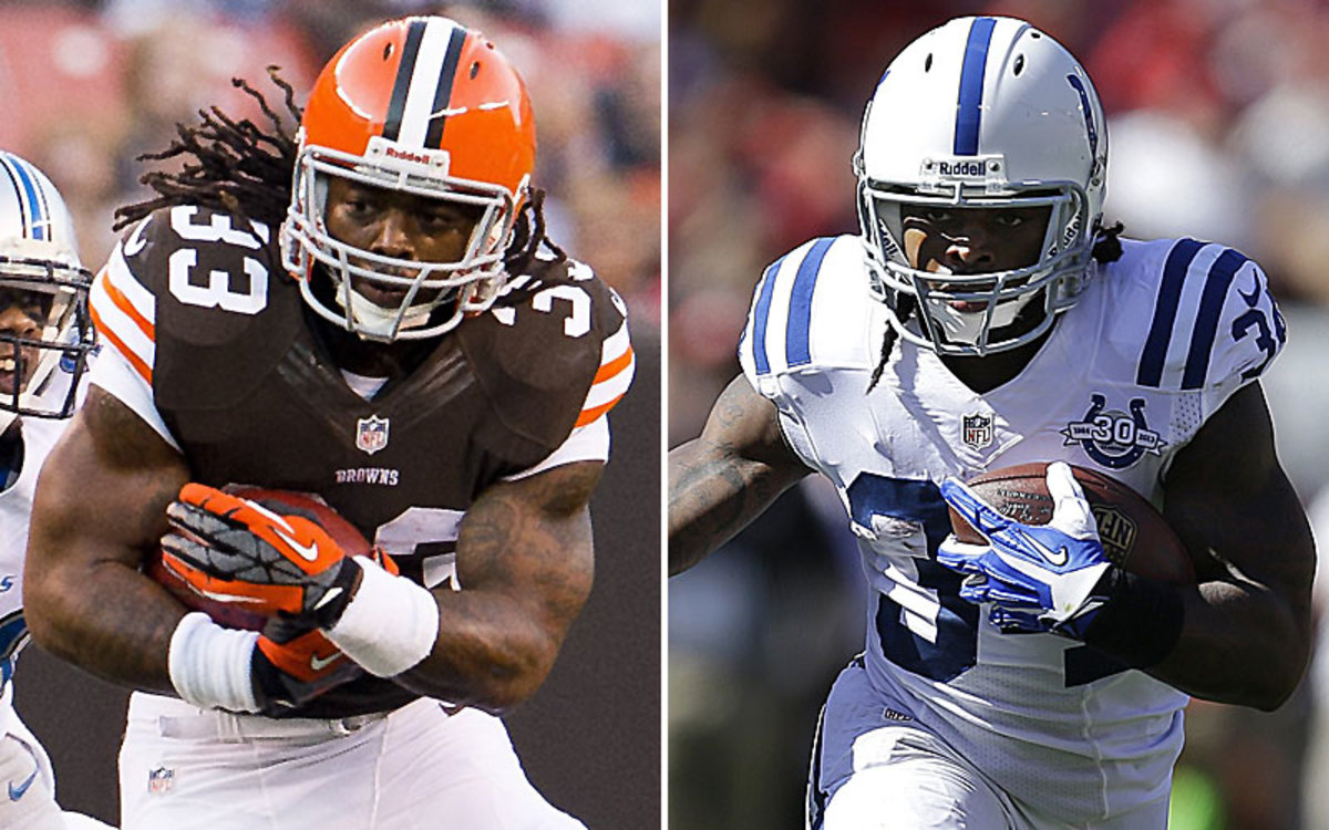 Trent Richardson was the rare case of a legitimately blockbuster deal in the NFL, and it happened during the season. (Jason Miller/Getty Images :: Ben Margot/AP)