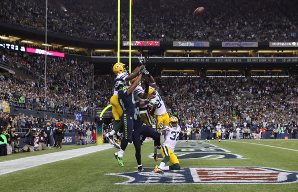 The Packers would rather never hear about this play again. (Otto Greule, Jr./Getty Images)