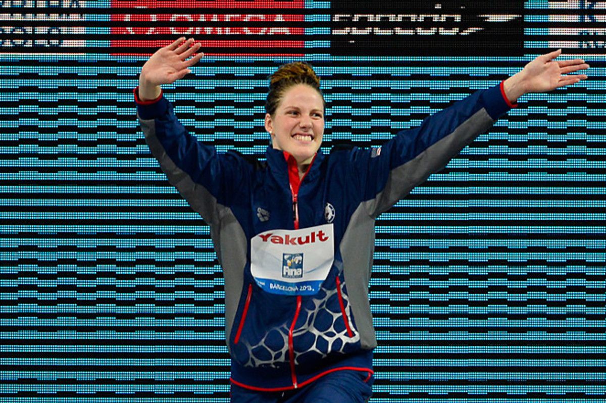 Missy Franklin tied the record for most victories by a female at the world championships.