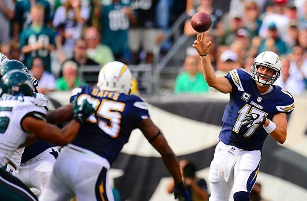 Philip Rivers threw for 419 yards and three touchdowns against the Eagles on Sunday.