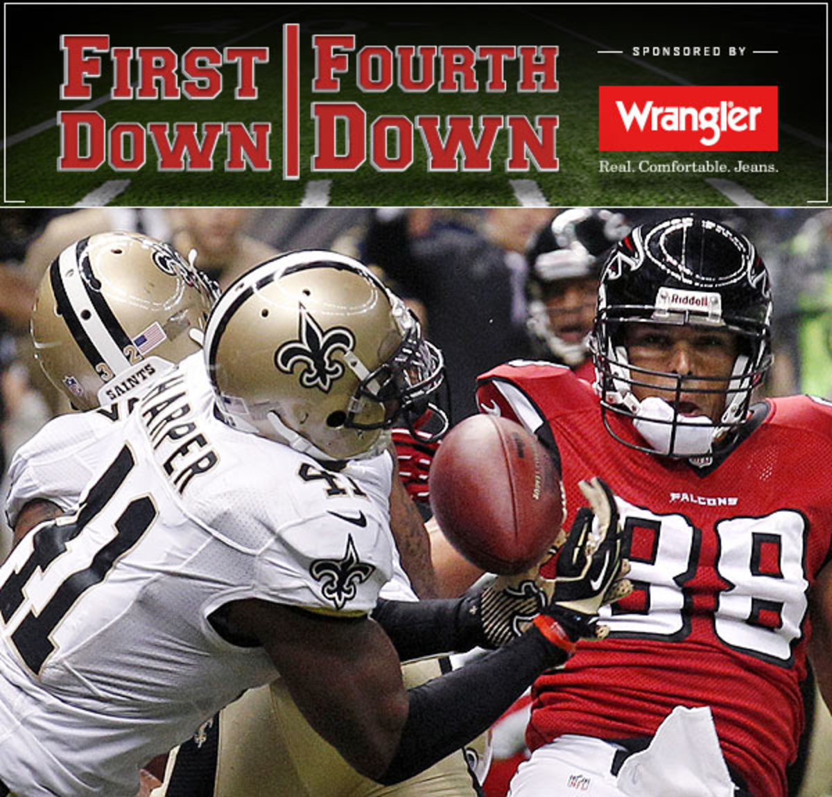 Roman Harper's interception clinched a 23-17 win for the Saints over the Falcons. 