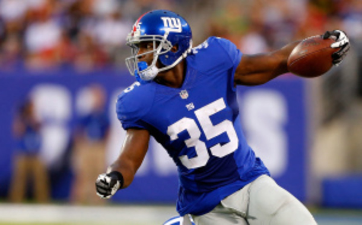 Giants wide receiver Andre Brown was placed on the IR on Wednesday, making him ineligible to return until Week 10. (Jim McIsaac/Getty Images)