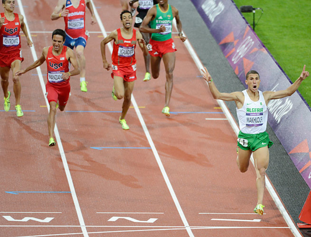 Leo Manzano (second from left) passed a host of runners late to earn a silver medal in London.