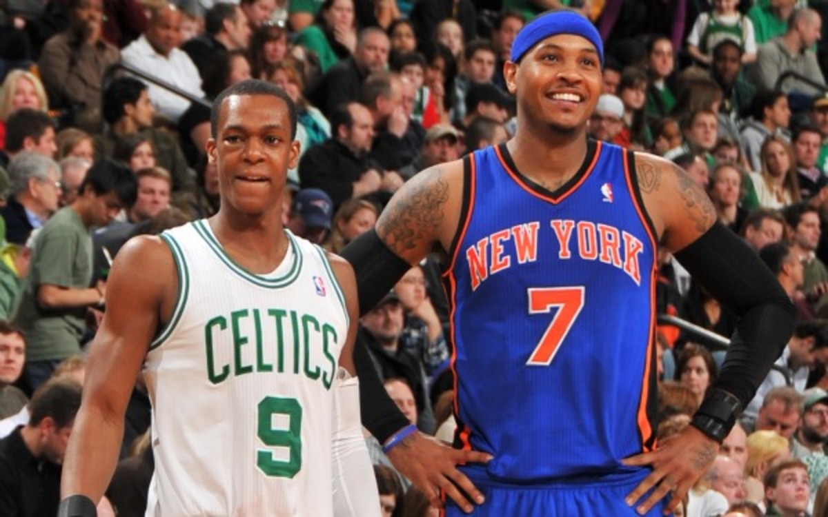 Carmelo Anthony reportedly wanted the Knicks to trade for Rajon Rondo. (Steve Babineau/NBAE)
