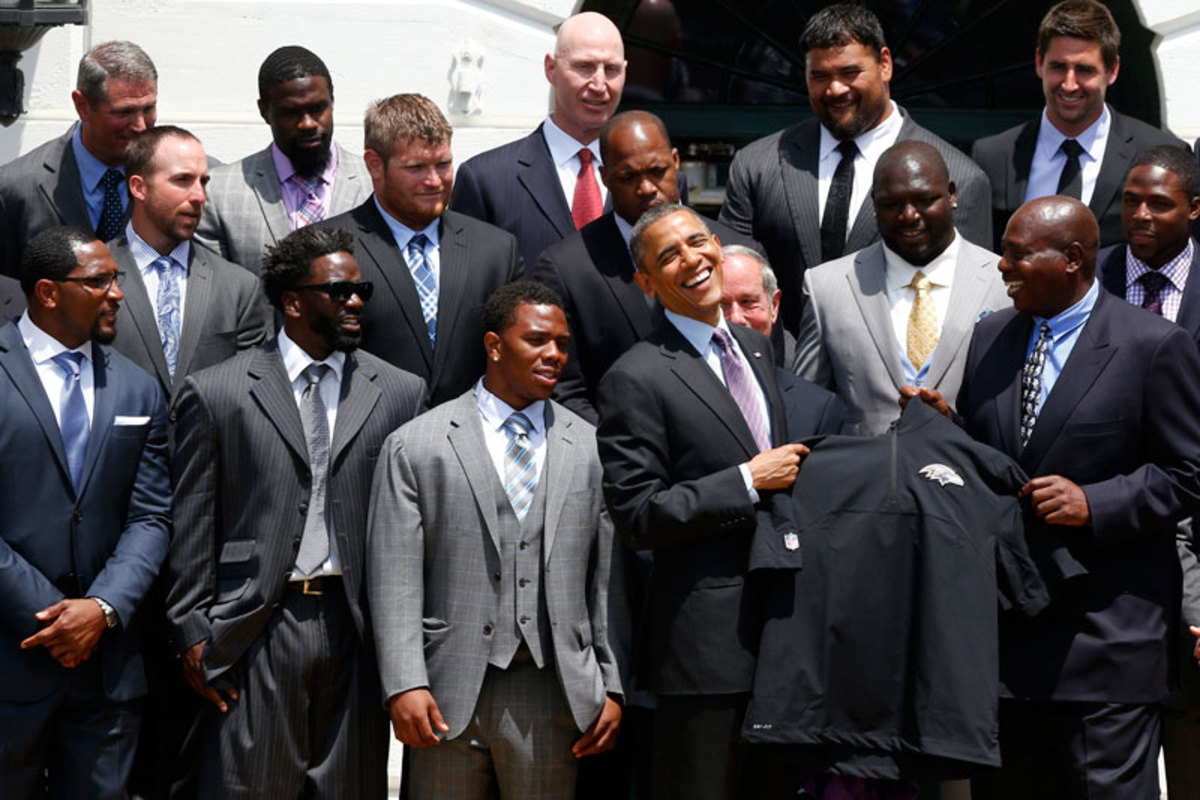 The NFL’s first African-American GM met the U.S.’s first African-American president at the White House in June. (Charles Dharapak/AP