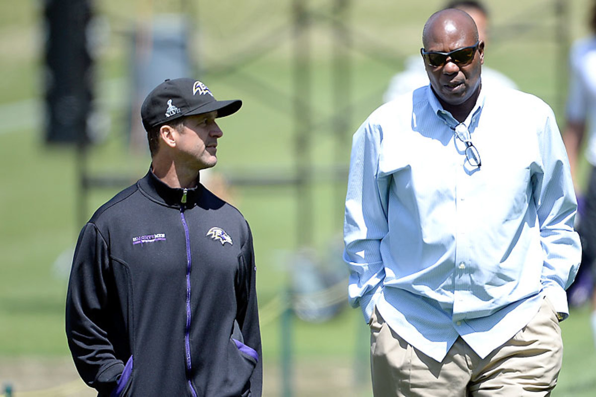 In 2008 Newsome went off the board for a new coach, the relatively inexperienced John Harbaugh. Baltimore has been to the postseason each year since. (Patrick McDermott/Getty Images)