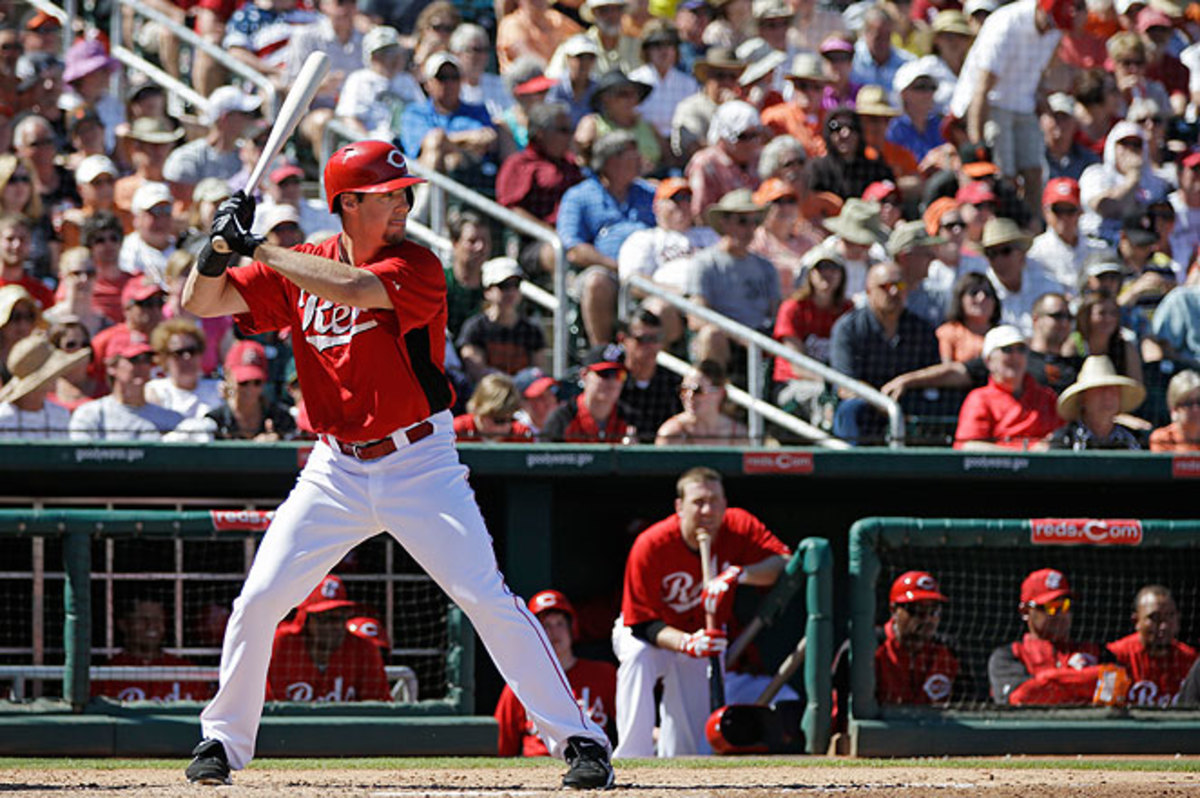 Ryan Ludwick, seen here during spring training, walked twice before leaving in the bottom of the third.