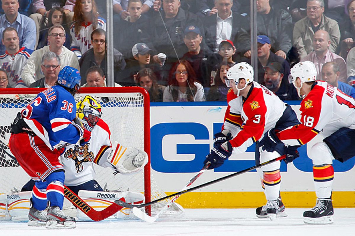 The six goals for the Rangers exceeded their combined goal total from their previous three games.