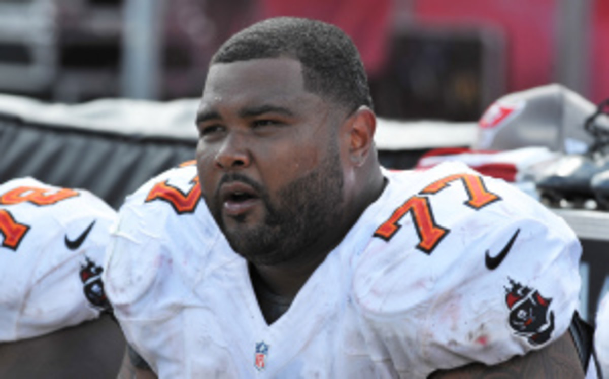 Bucs guard Carl Nicks underwent foot surgery on Wednesday to clean out an MRSA infection and is out indefinitely. (Al Messerschmidt/Getty Images)