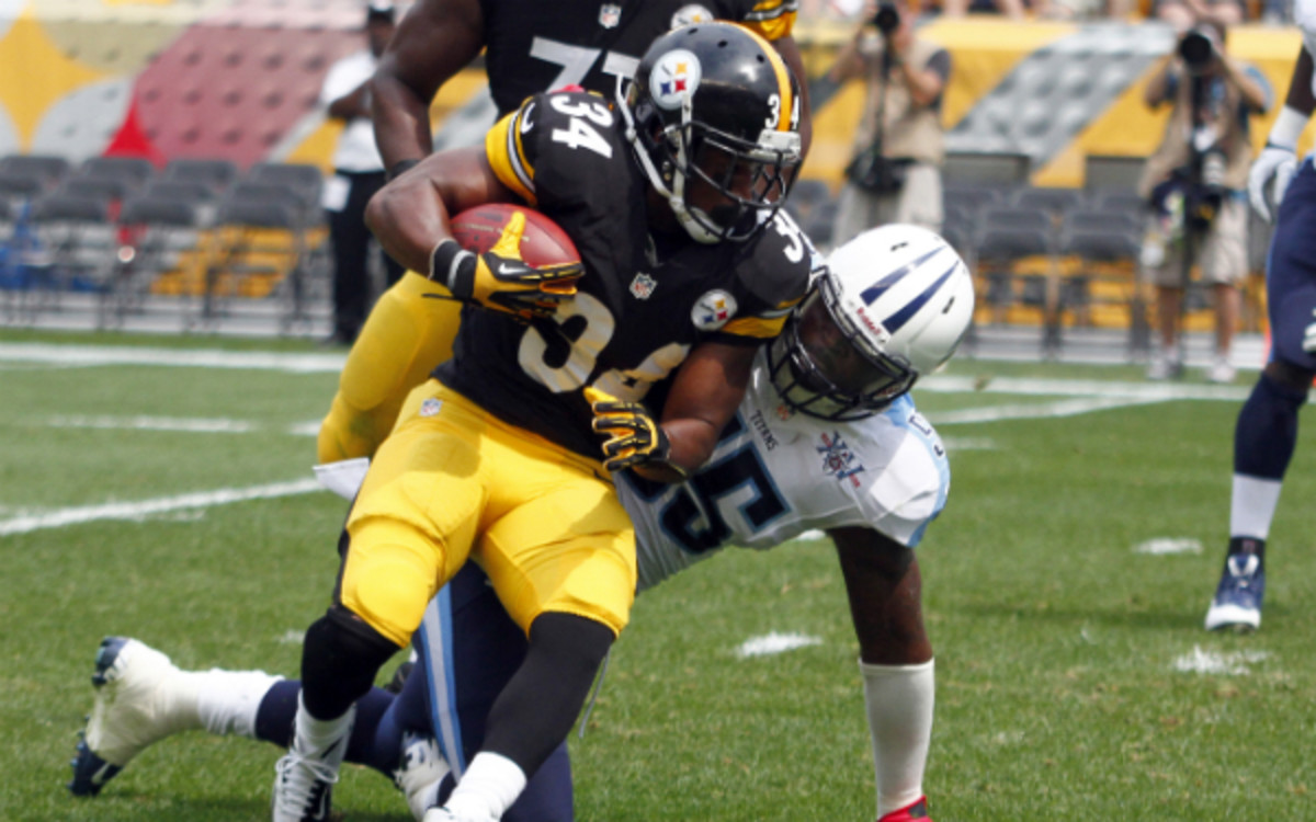 Steelers running back LaRod Stephens-Howling tore his ACL in Sunday's loss to the Titans. (Justin K. Aller/Getty Images)