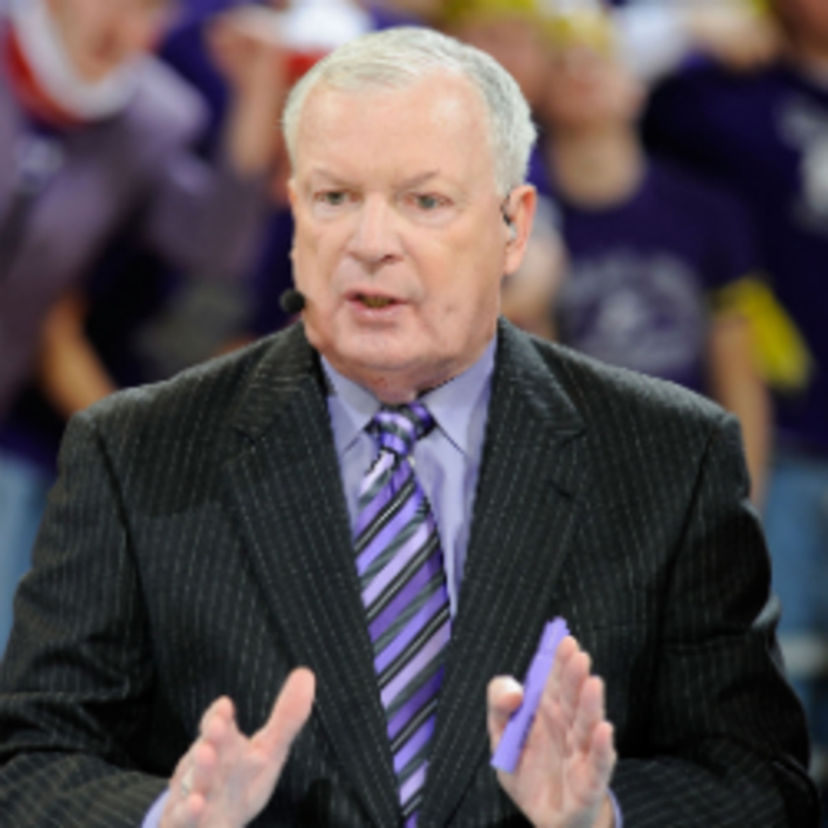 Digger Phelps has been diagnosed with bladder cancer, ESPN said Thursday. (Peter G. Aiken/Getty Images)