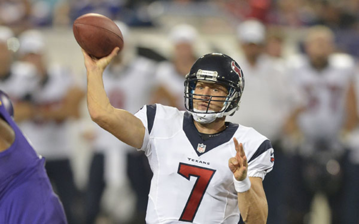 Case Keenum will start Sunday for the Houston Texans. (Tom Dahlin/Getty Images)