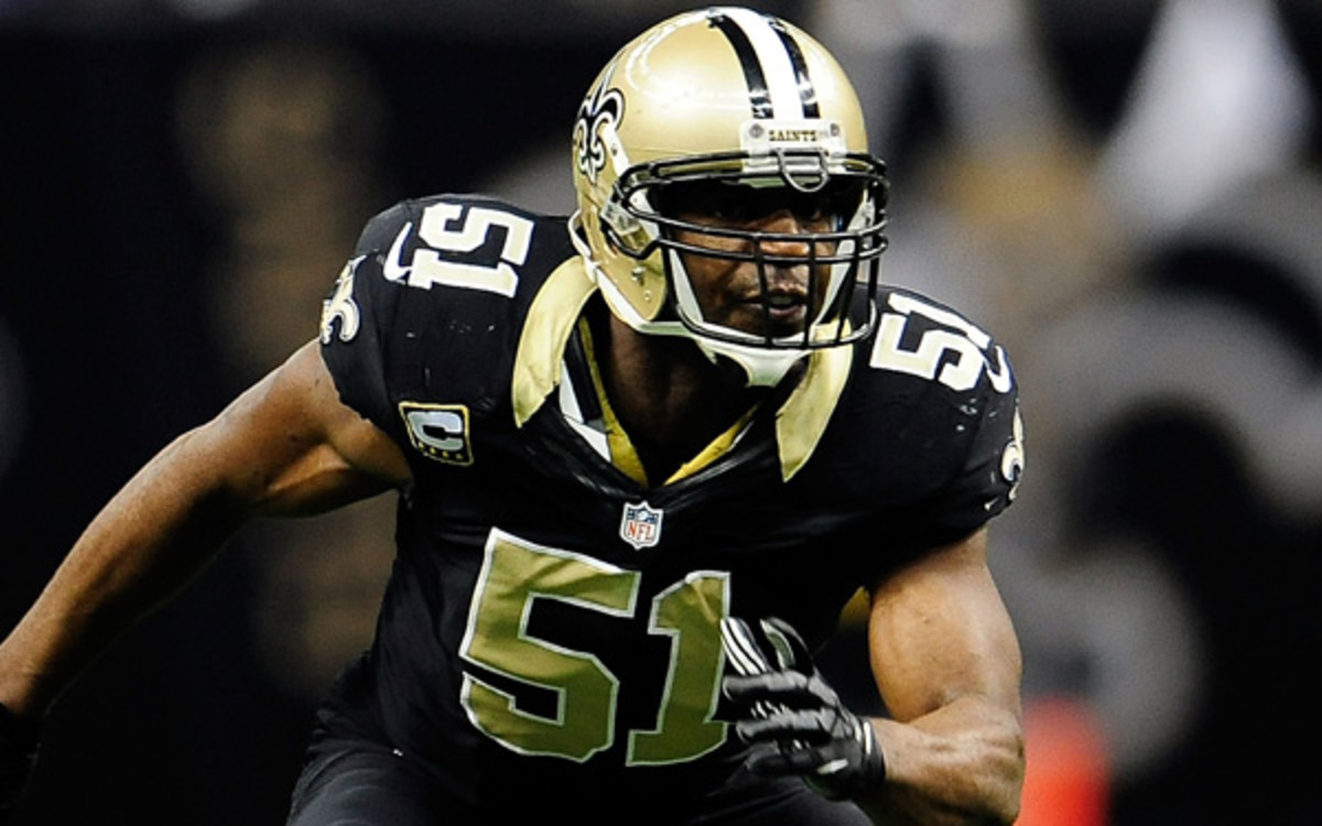 Saints linebacker Jonathan Vilma has 10.5 sacks and 12 interceptions in his career.  (Stacy Revere/Getty Images)