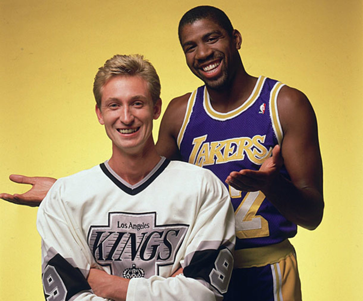 Wayne Gretzky and Magic Johnson in a cover image for Sports Illustrated.