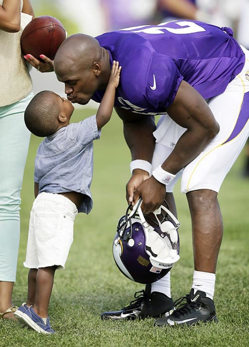 Adrian Peterson and Adrian Jr.