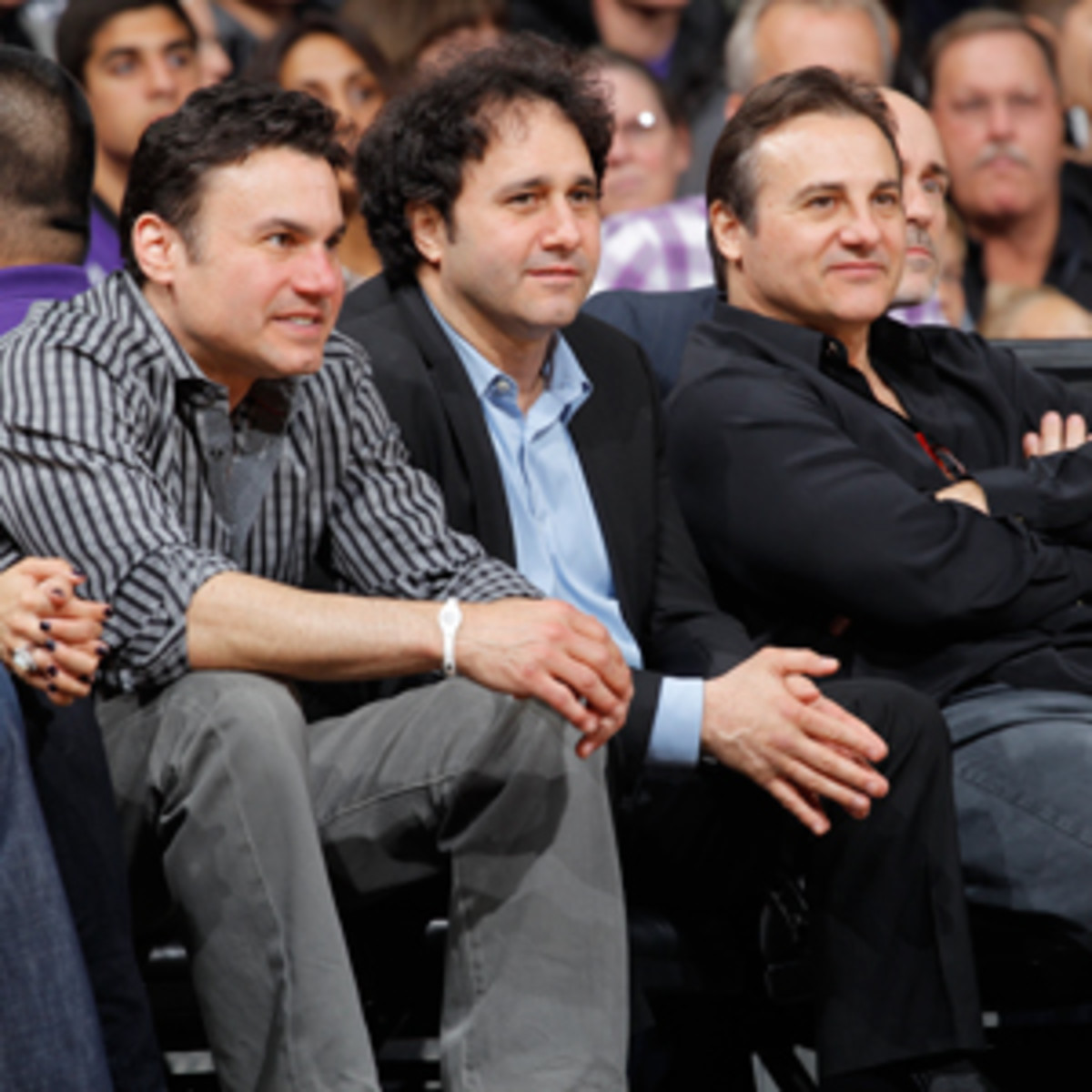 Gavin Maloof, George Maloof and Joe Maloof are anxious to sell the Sacramento Kings to pursue another pro sports franchise. (Rocky Widner/NBAE via Getty Images)