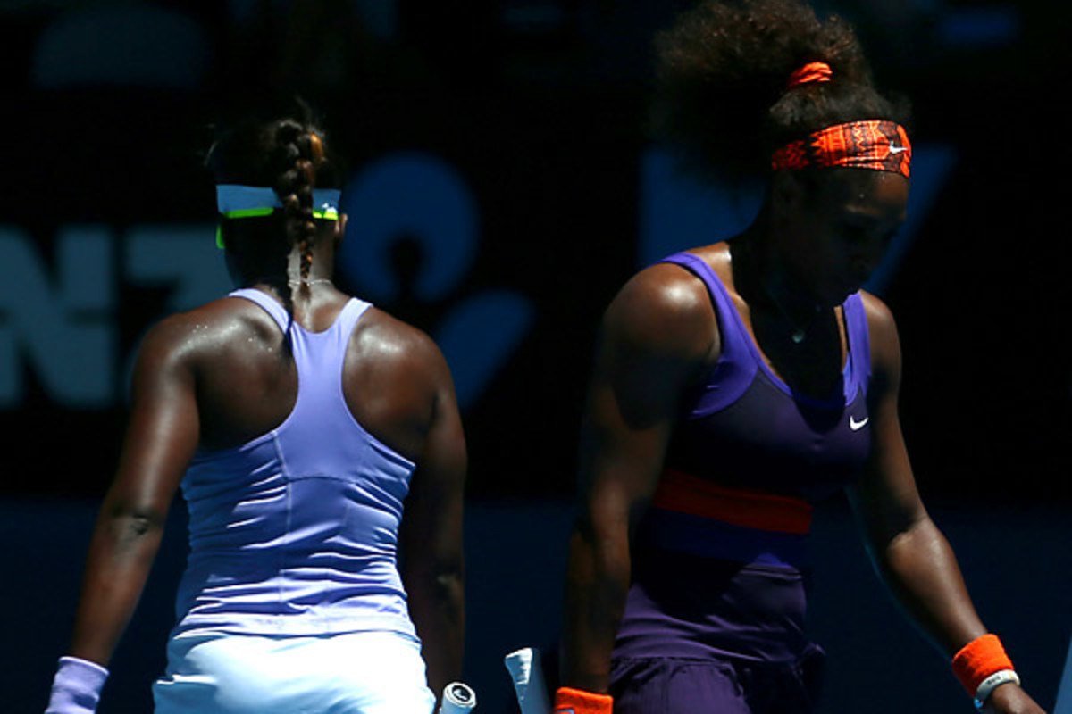 Sloane Stephens (left) beat Serena Williams at the Australian Open in January. (AFP/Getty Images)