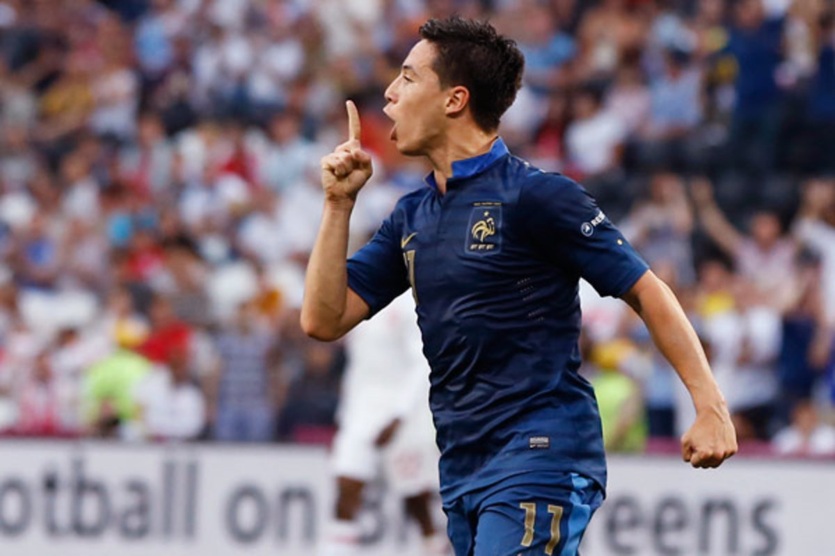 Samir Nasri used his goal in Euro 2012 to gesture to his critics. (AP)