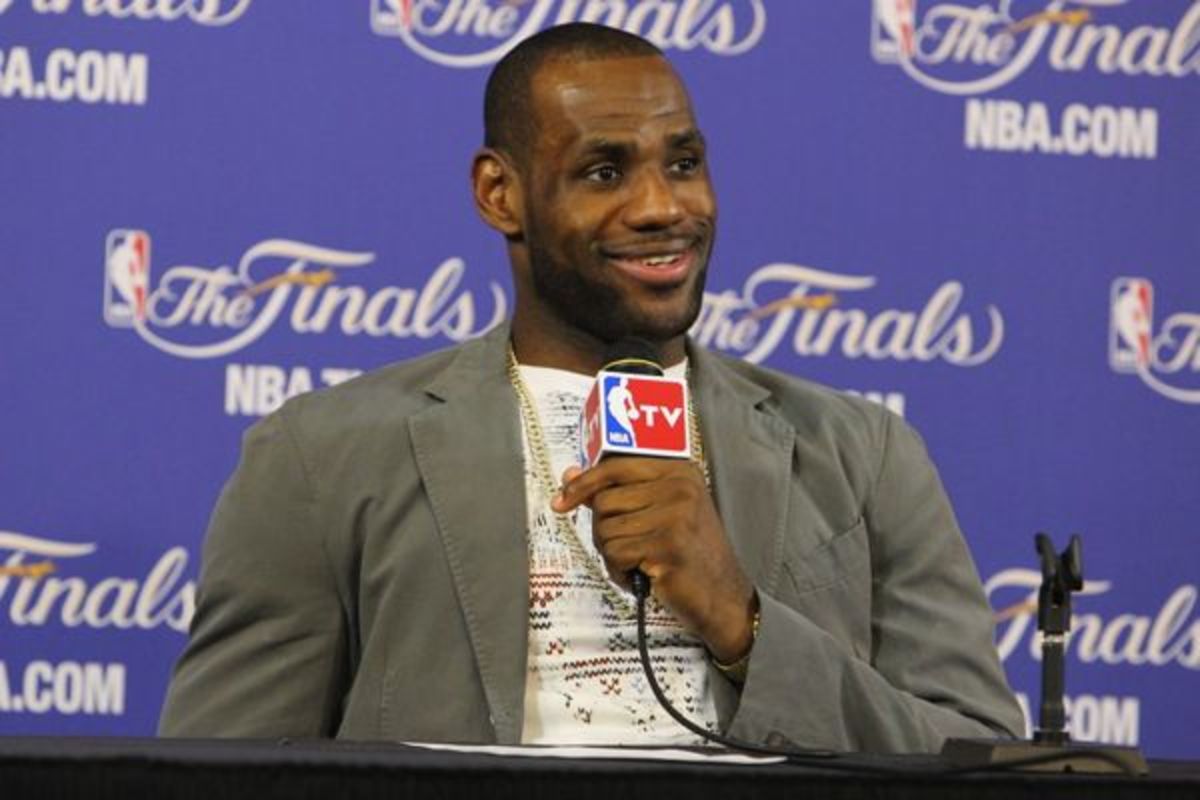 LeBron James was all smiles after Miami's NBA Finals Game 6 victory.