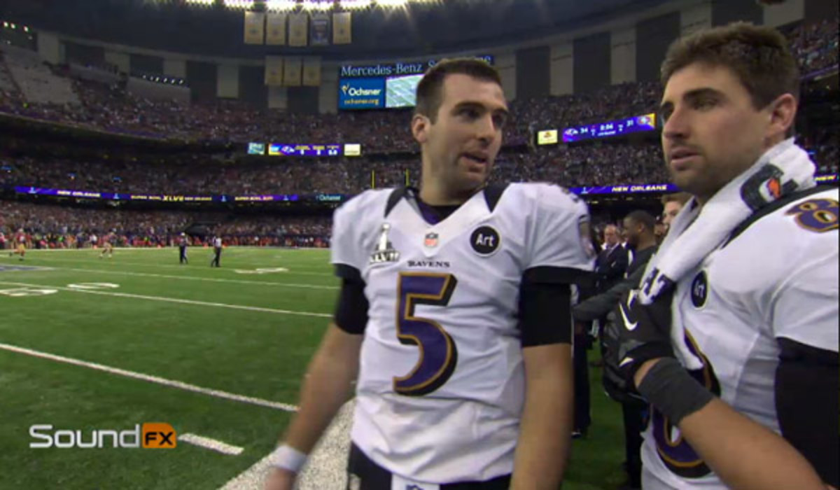 Joe Flacco tied Joe Montana's record for most postseason touchdowns (11) without an interception. (Christian Petersen/Getty Images)