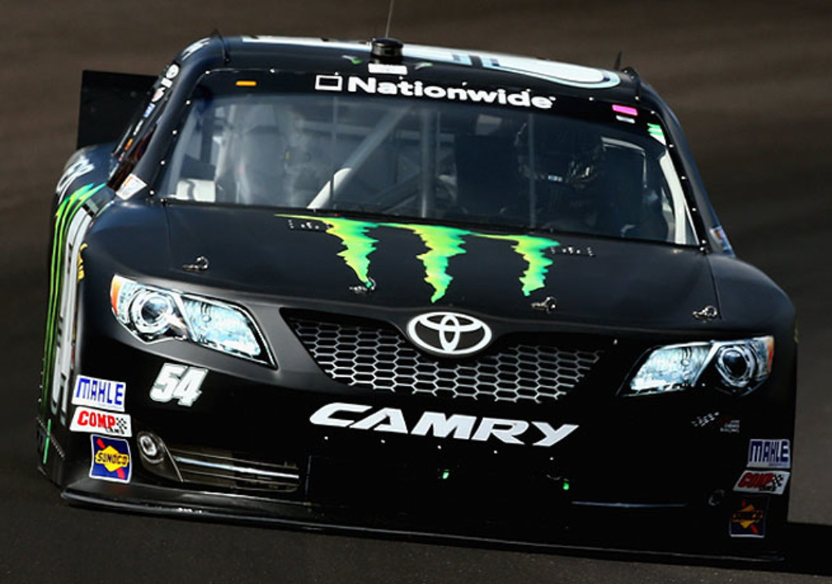 Kyle Busch led for all but eight laps on Saturday during his win at Indianapolis Motor Speedway.